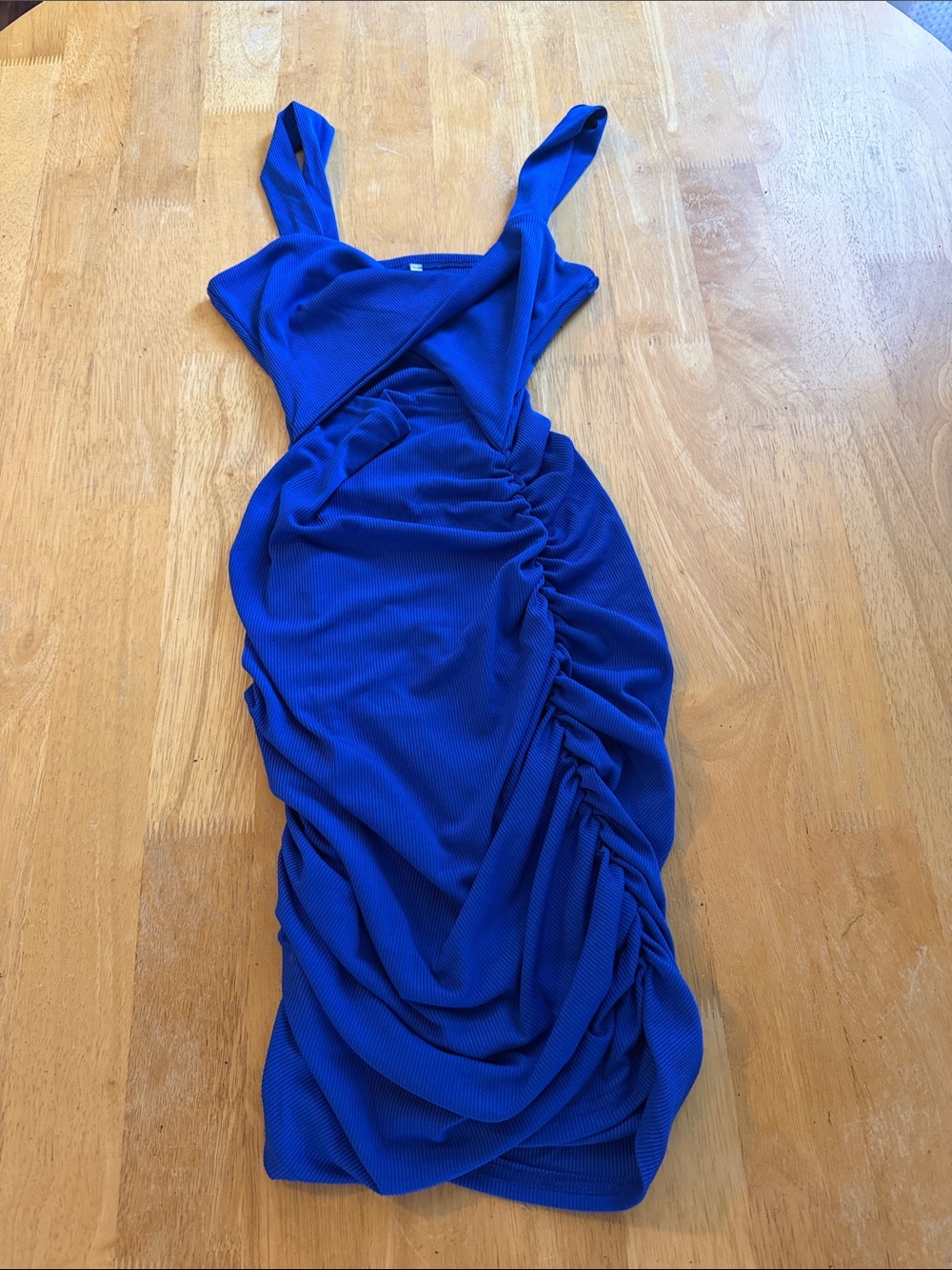 Royal Blue Ruched Sleeveless Bodycon Dress